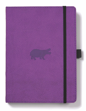 Bild på Dingbats* Wildlife A5+ Purple Hippo Notebook - Plain