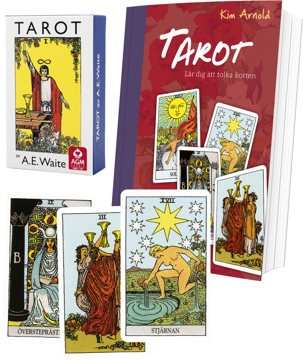 Bild på Tarotpaket: Tarot bok + Waite svensk tarot (standard)