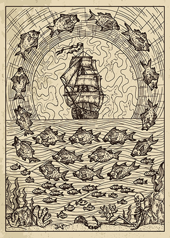 Bild på Lenormand Engraved Fish (13x18)