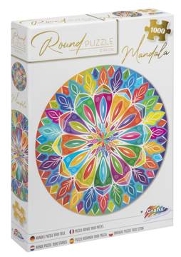 Bild på Pussel 1000 bitar : Mandala, runt, diameter 68 cm