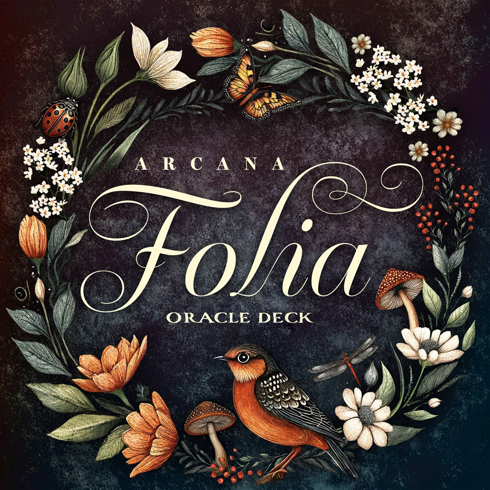 Bild på Arcana Folia Oracle Deck: 50-Card Round Deck, Nature-Inspired Artwork, Channel Plant Energy, Divination and Inspiration, Includes 77-page Illustrated Guidebook