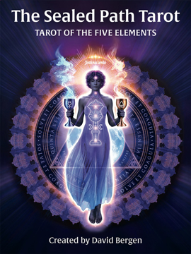 Bild på The Sealed Path Tarot: Tarot of the Five Elements, Versatile 97-Card Tarot Deck, Mystical Artwork, Five Minor Arcana Suits, Five Extra Court Cards, 132-Page Illustrated Guidebook, Discover Insightful 